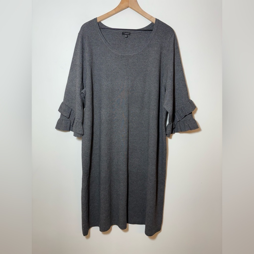 Talbots Sweater Dress Womens 3X Cocktail Party Office Career Business Gray